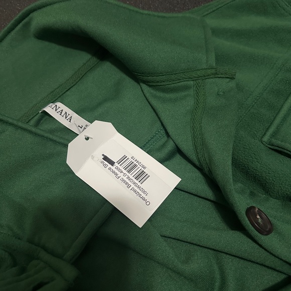 NWT Zenana Forest Green shacket size Large - Picture 5 of 8
